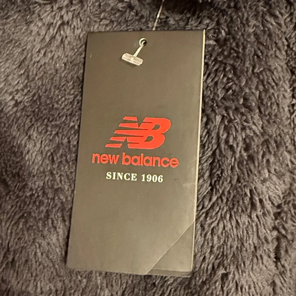 NWT New Balance Faux Fur Zip Up/ Black Leopard Print Combo